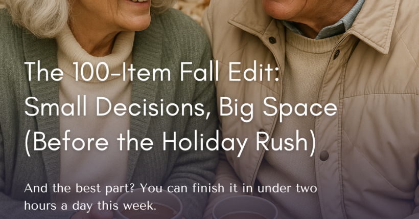 The 100-Item Fall Edit: Small Decisions, Big Space (Before the Holiday Rush)